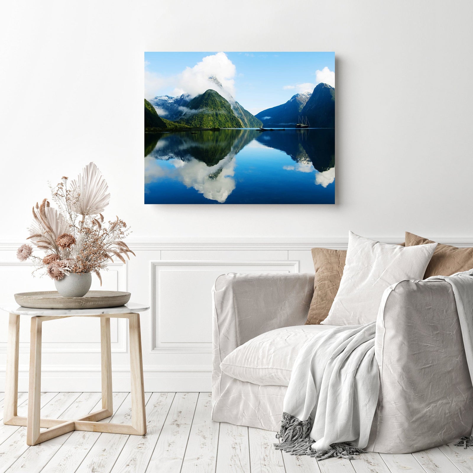 Milford Sound | Diamond Painting Displayed as Home Decor