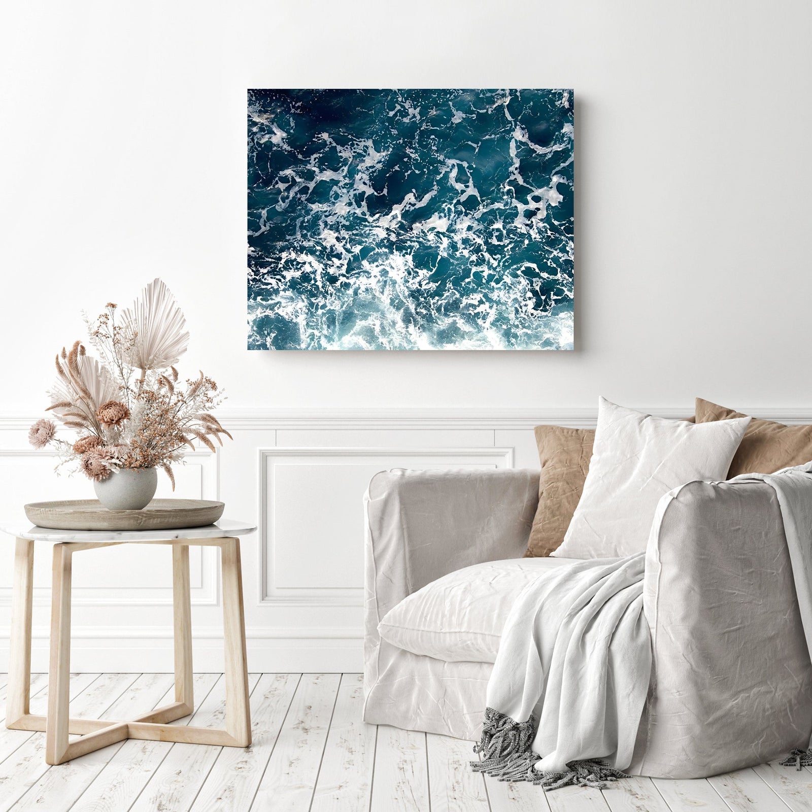 Waves | Diamond Painting Displayed as Home Decor