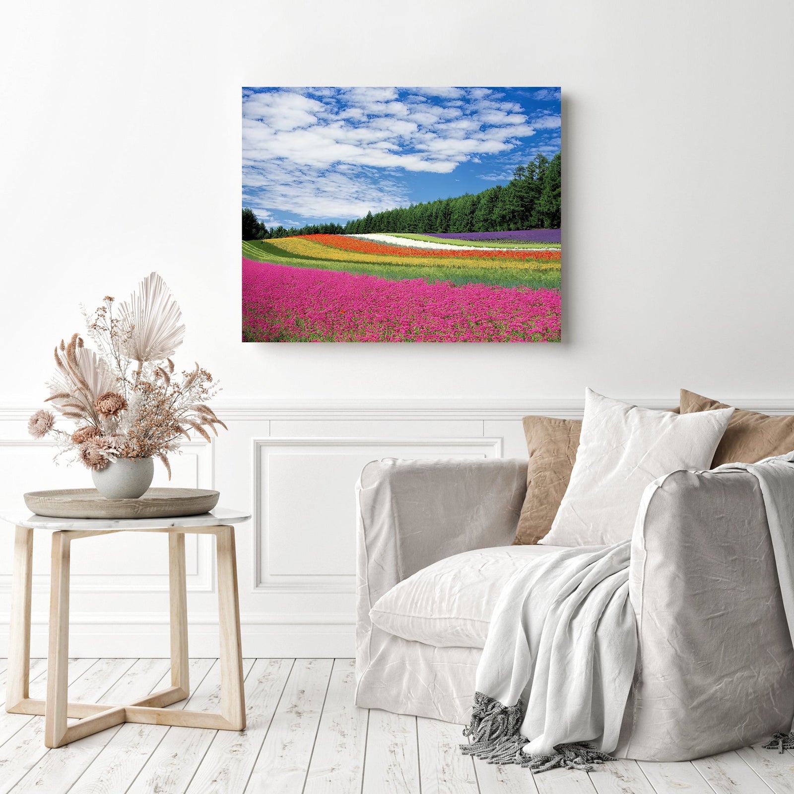 Flower Field | Diamond Painting Displayed as Home Decor