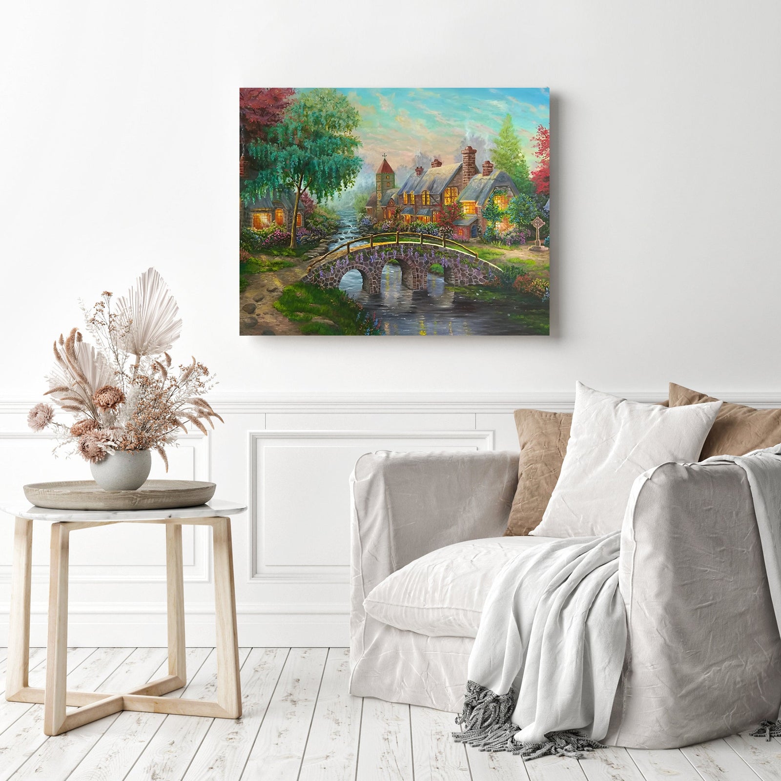 Cottage Escape | Diamond Painting Displayed as Home Decor