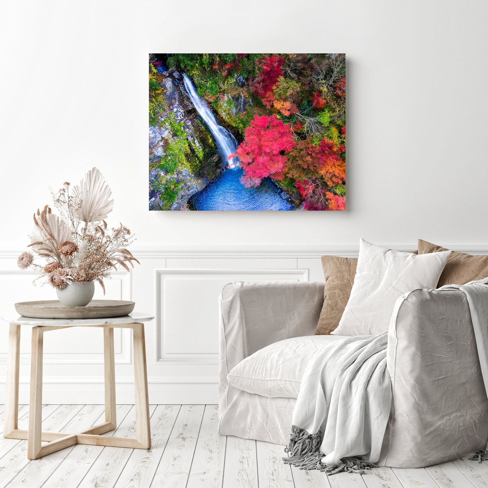 Minoh Park Falls | Diamond Painting Displayed as Home Decor