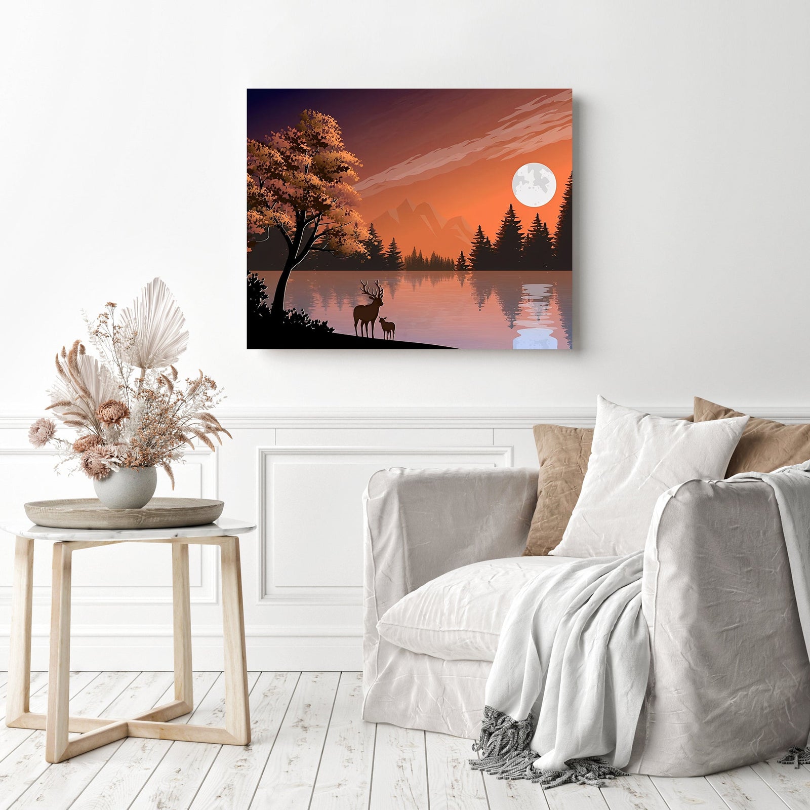 Moonlight Reflections | Diamond Painting Displayed as Home Decor