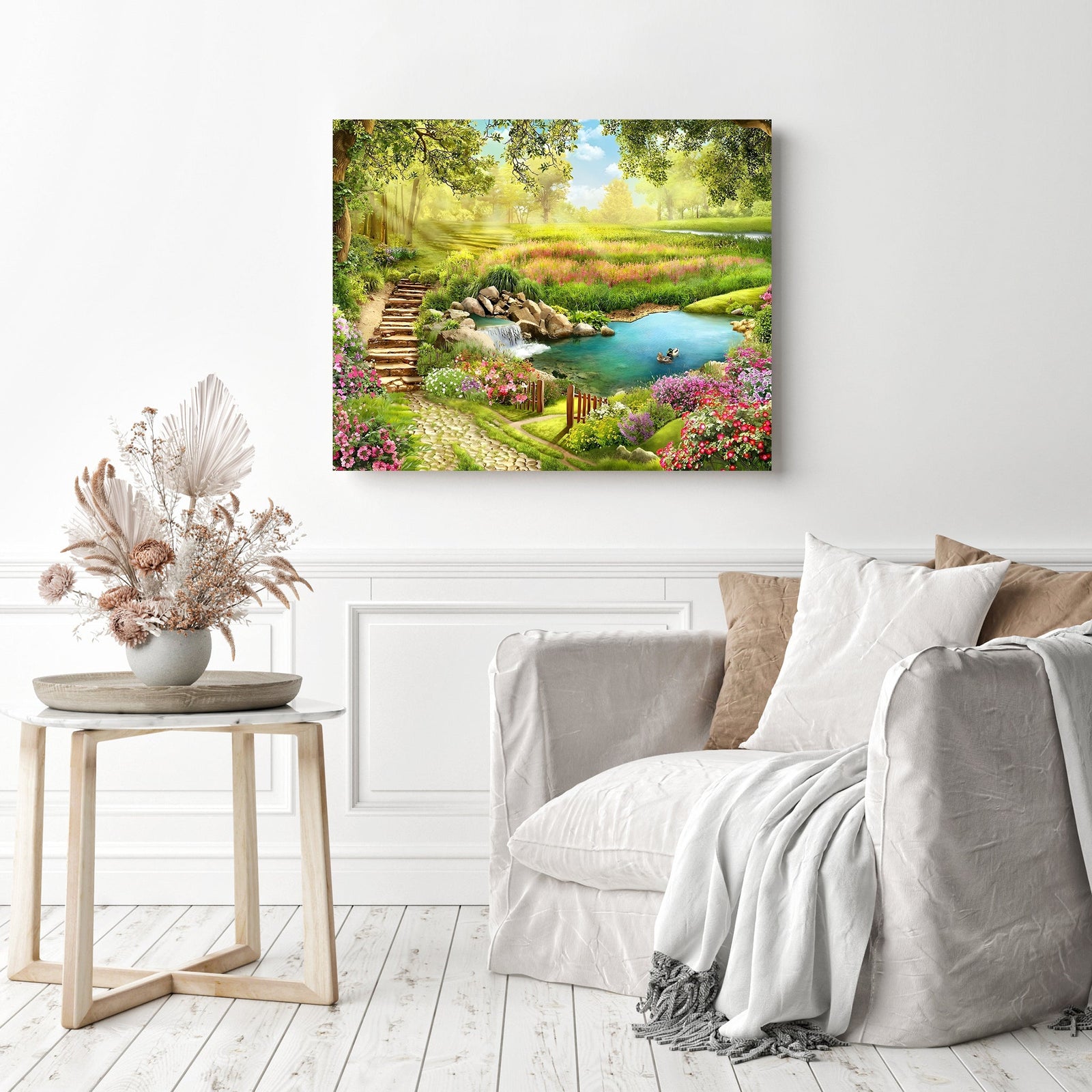 The Pond | Diamond Painting Displayed as Home Decor