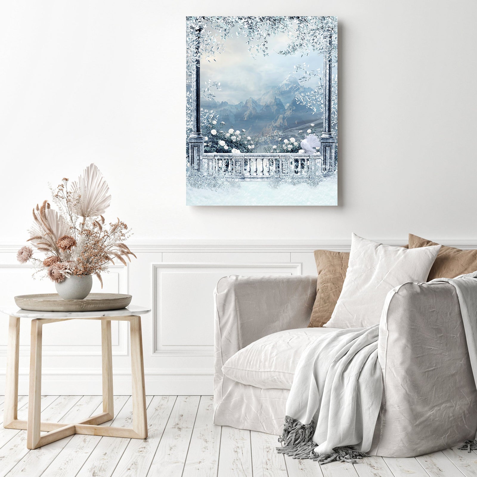 Winter Terrace | Diamond Painting Displayed as Home Decor