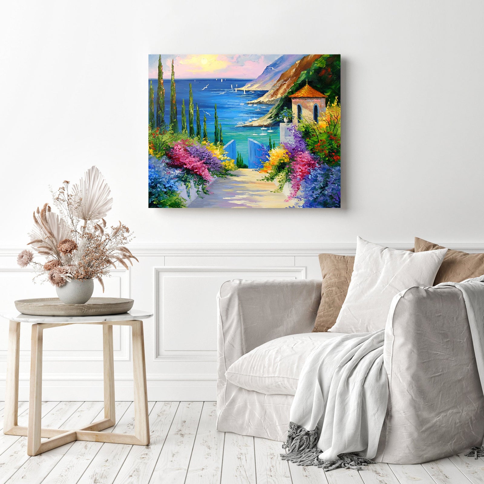 Summer Scenery | Diamond Painting Displayed as Home Decor