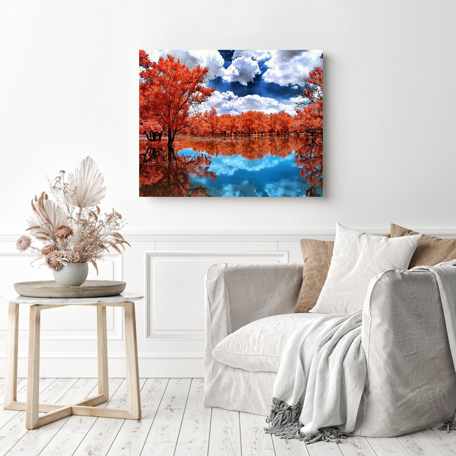 Autumn Scenery | Diamond Painting Displayed as Home Decor