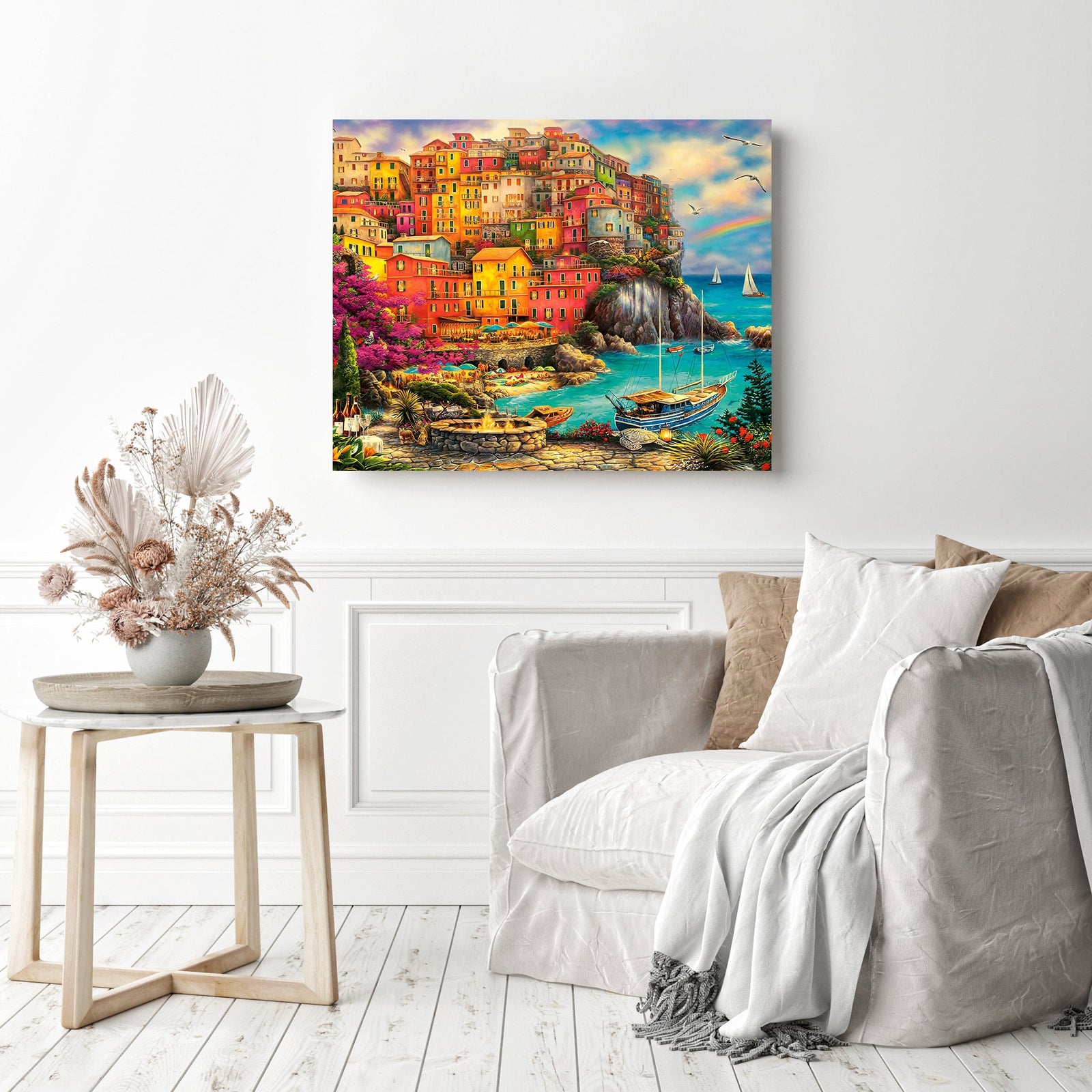 Colorful Houses | Diamond Painting Displayed as Home Decor