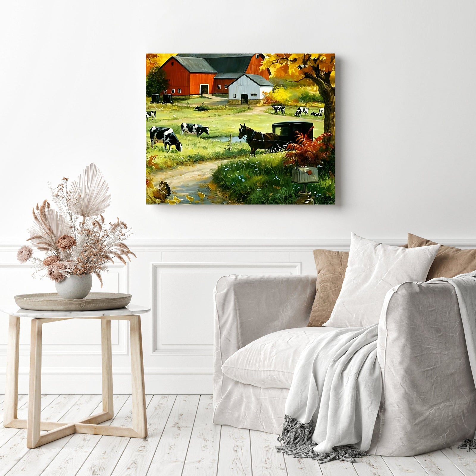 Thriving Cows Farmhouse | Diamond Painting Displayed as Home Decor