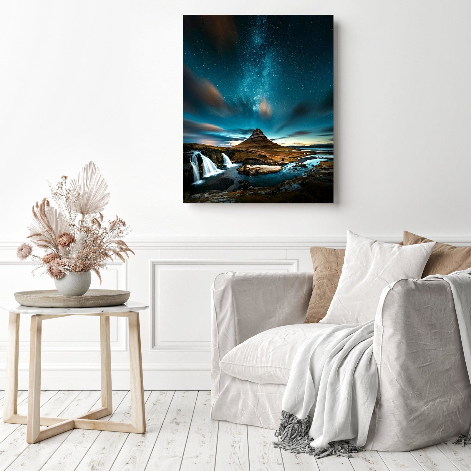 Night Sky Stars | Diamond Painting Displayed as Home Decor