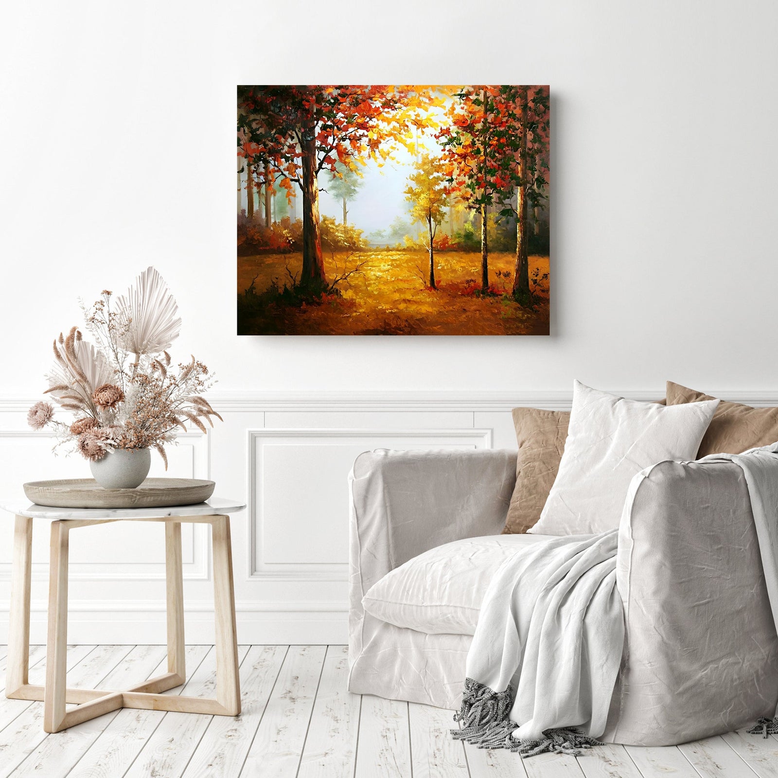 Forest in the Fall | Diamond Painting Displayed as Home Decor