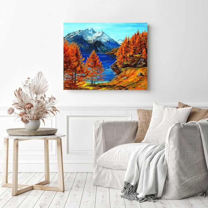 Mountain Fall Lake Scenery | Diamond Painting