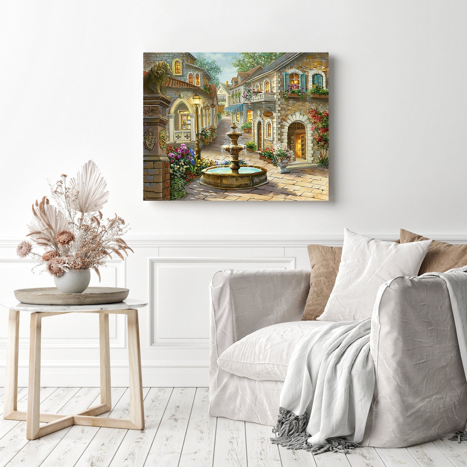 Fountain of Florence | Diamond Painting Displayed as Home Decor