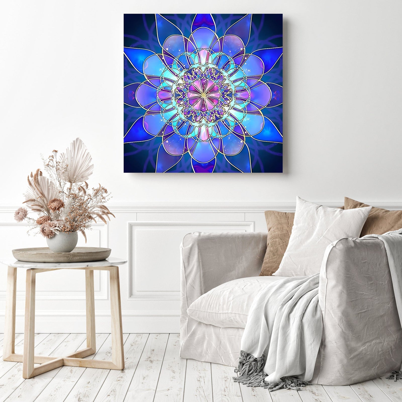 Vibrant Mandalas | Diamond Painting Displayed as Home Decor