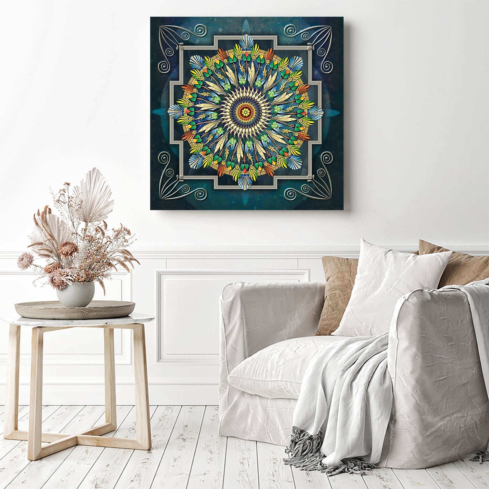 Serene Mandalas | Diamond Painting Displayed as Home Decor