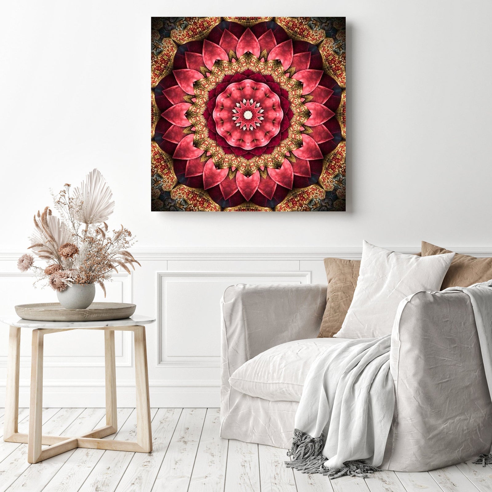 Mandalas Flower | Diamond Painting Displayed as Home Decor