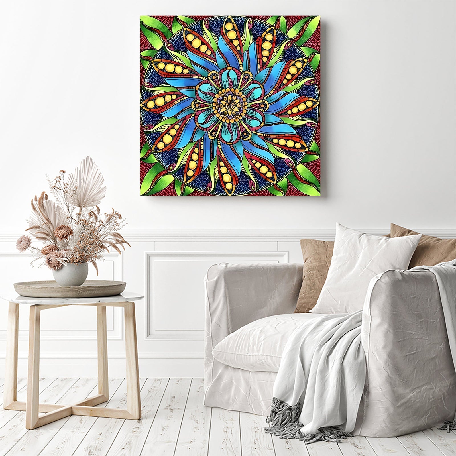 Mandalas Blooming | Diamond Painting Displayed as Home Decor