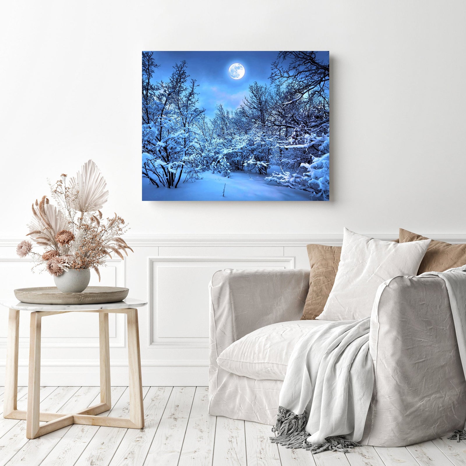 Winter Forest | Diamond Painting Displayed as Home Decor