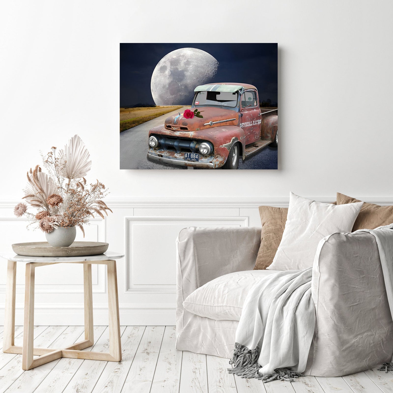 Full Moon Pickup | Diamond Painting Displayed as Home Decor