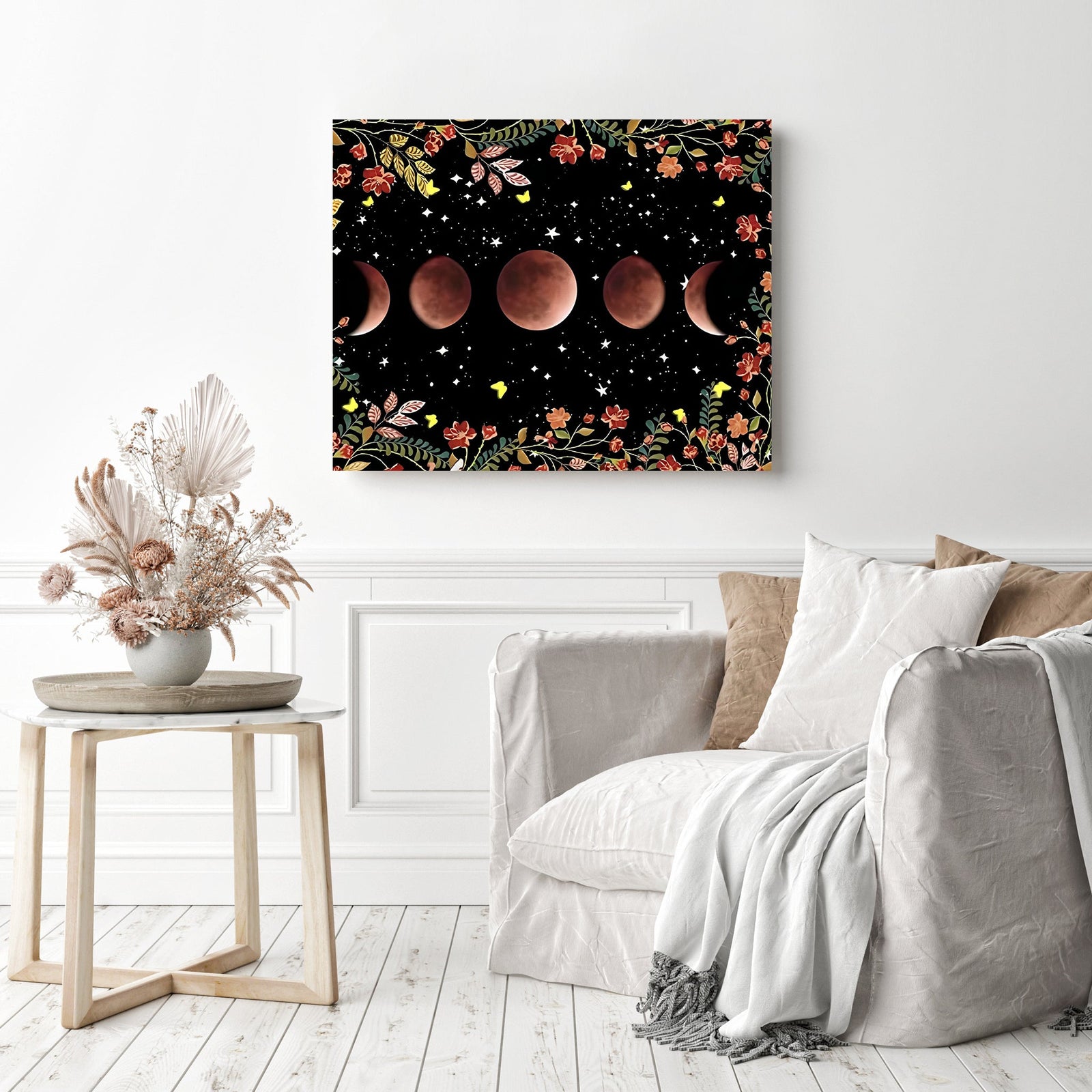 Moon Flower | Diamond Painting Displayed as Home Decor