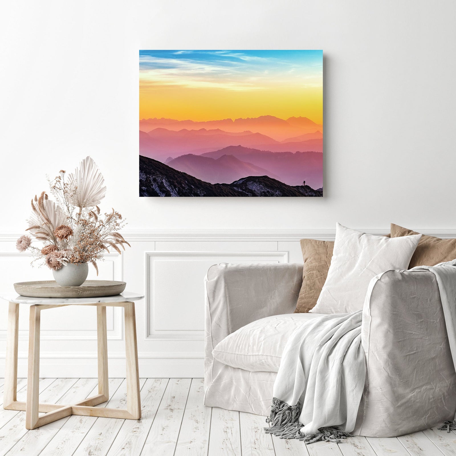 Rocky Mountain Sunrise | Diamond Painting Displayed as Home Decor