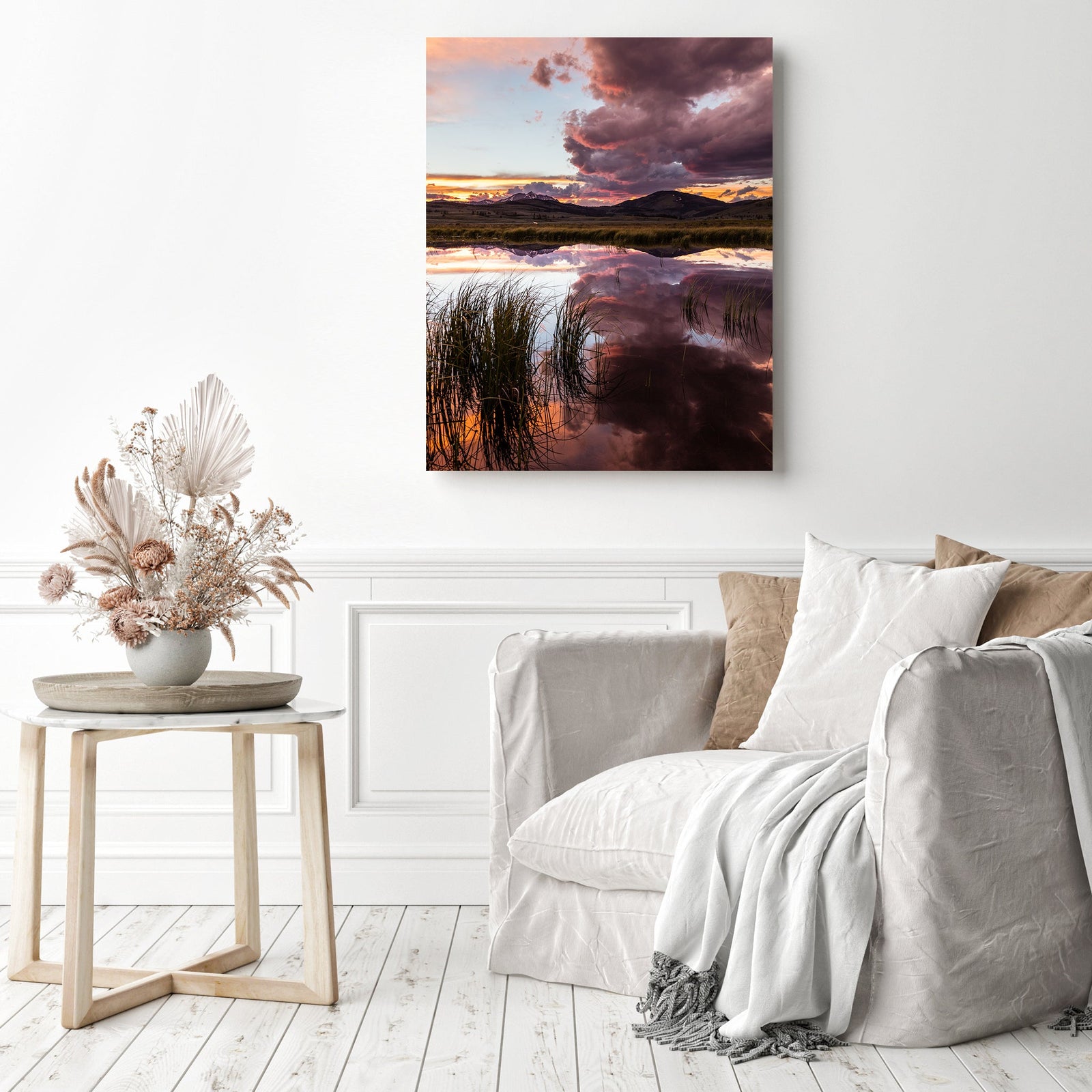 Yellowstone Sunset | Diamond Painting Displayed as Home Decor