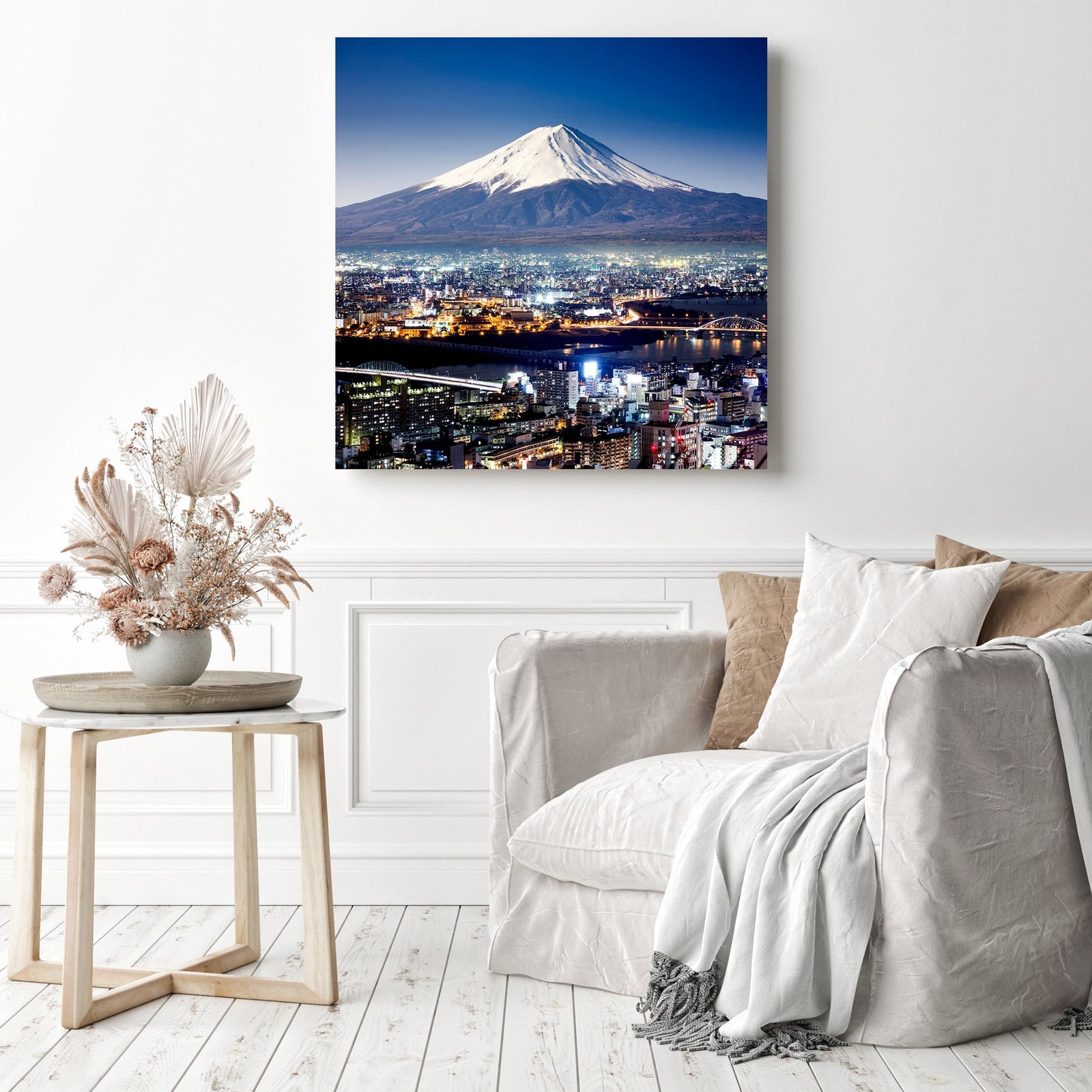 Mount Fuji Night | Diamond Painting Displayed as Home Decor