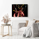 Music at My Fingertips | Diamond Painting Displayed as Home Decor