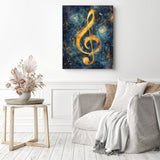 Starry Melodies | Diamond Painting Displayed as Home Decor