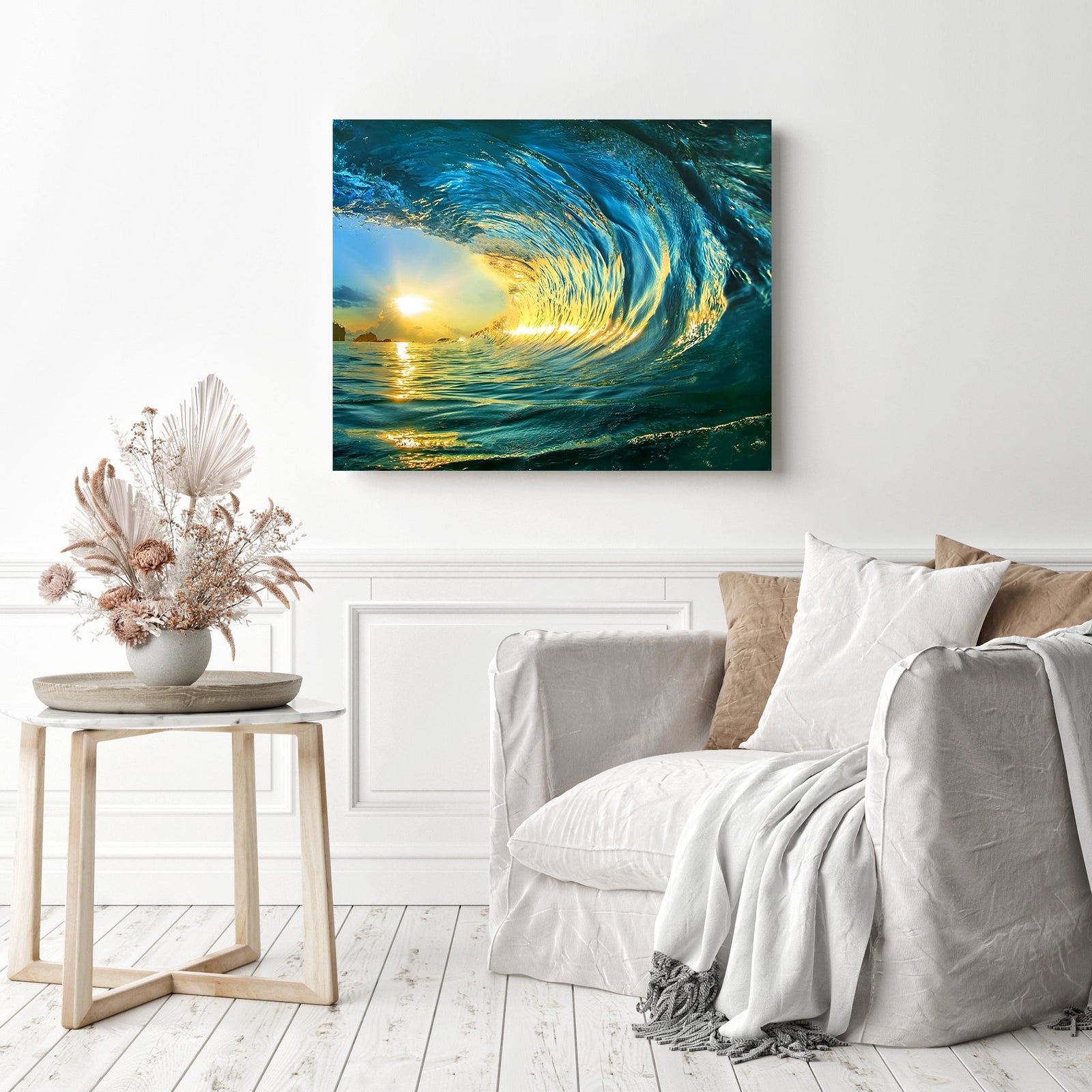 Tidal Waves | Diamond Painting Displayed as Home Decor