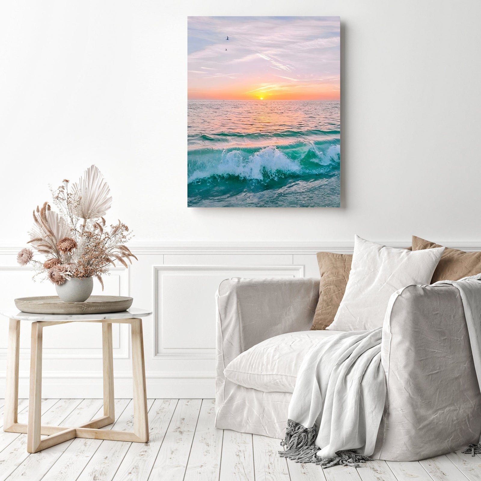 Ocean Wave | Diamond Painting Displayed as Home Decor