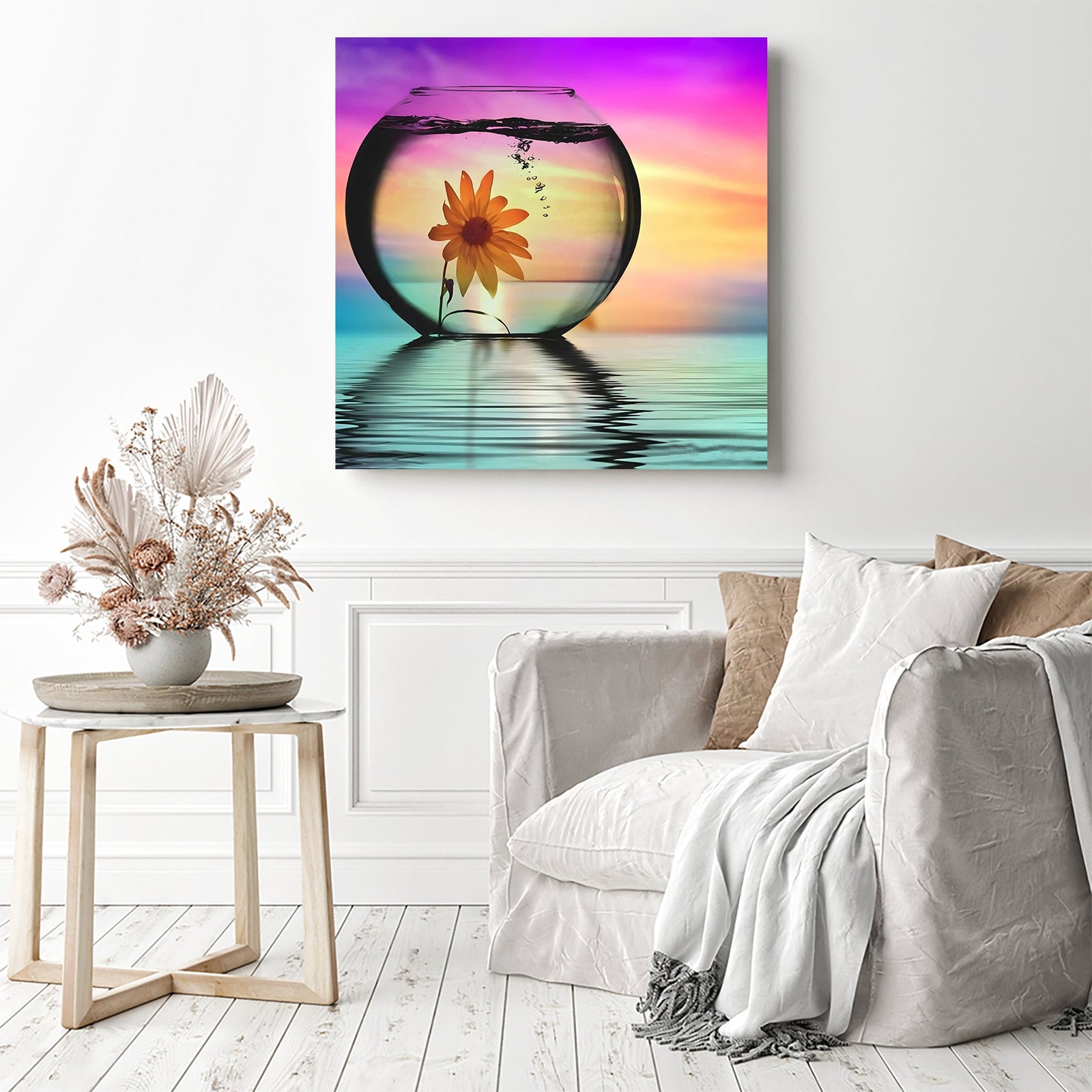 Ocean Reflection | Diamond Painting Displayed as Home Decor