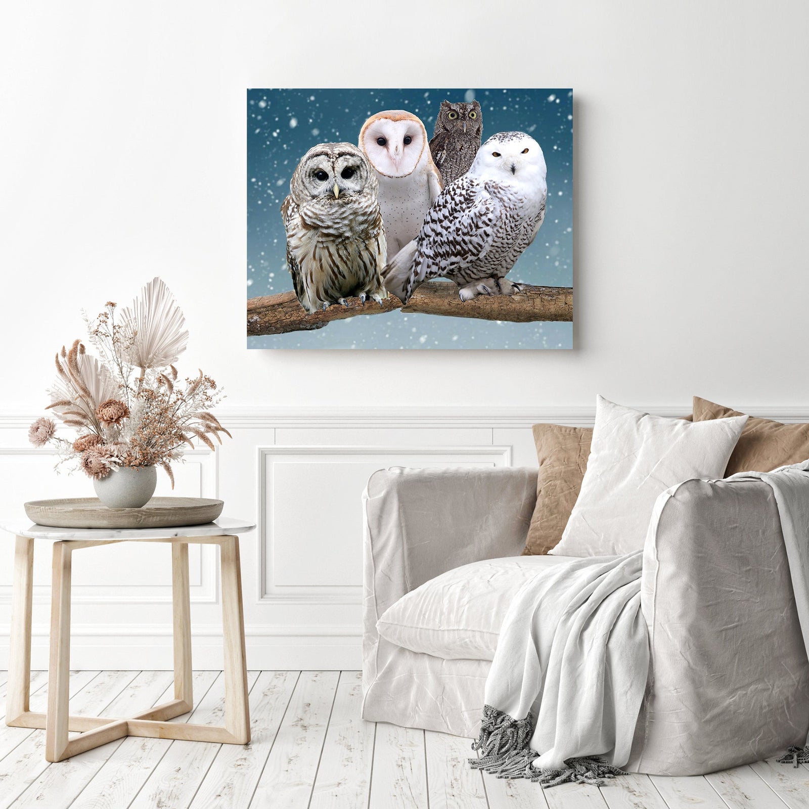 Owls | Diamond Painting Displayed as Home Decor