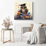 Owl-tstanding Grad Wisdom | Diamond Painting Displayed as Home Decor