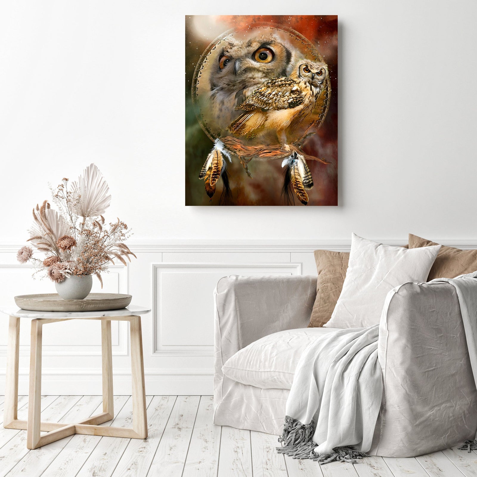 Spirit of the Owl | Diamond Painting Displayed as Home Decor