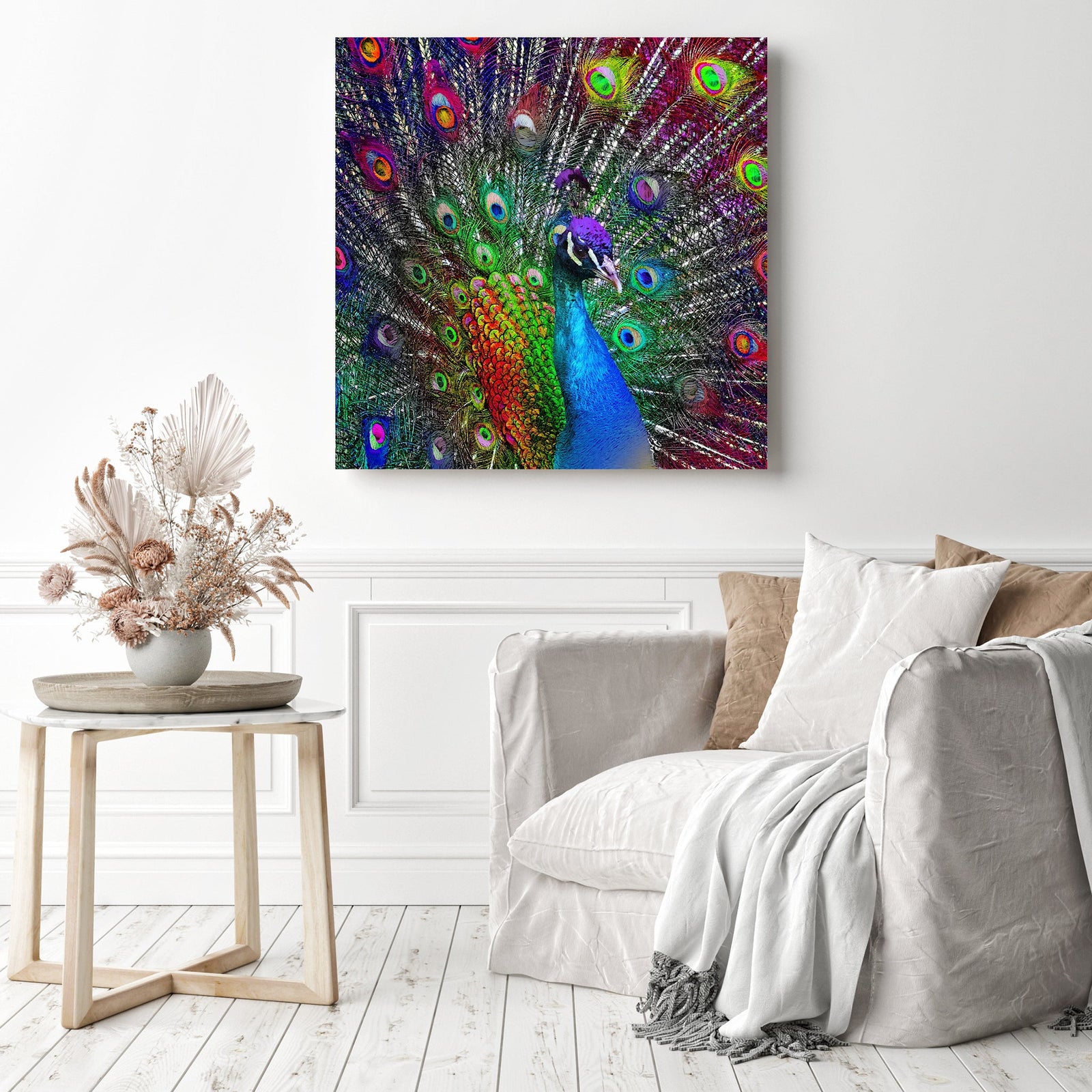 Peacock Showcasing | Diamond Painting Displayed as Home Decor