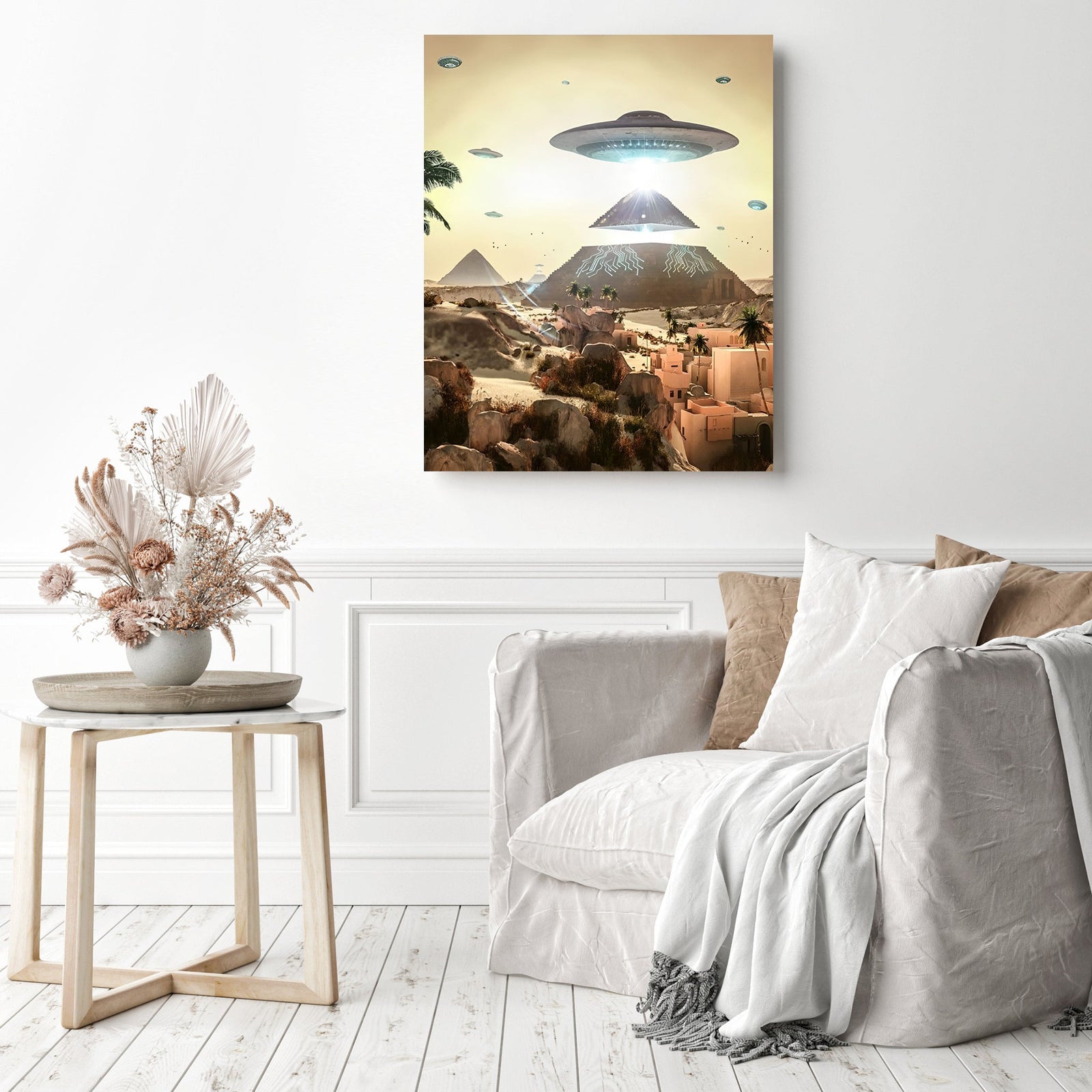 Alien Pyramids | Diamond Painting Displayed as Home Decor