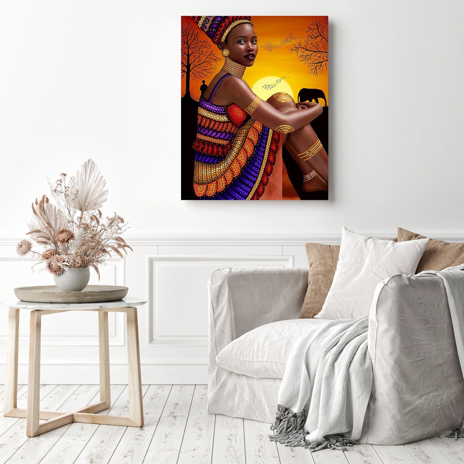 African American Woman | Diamond Painting Displayed as Home Decor