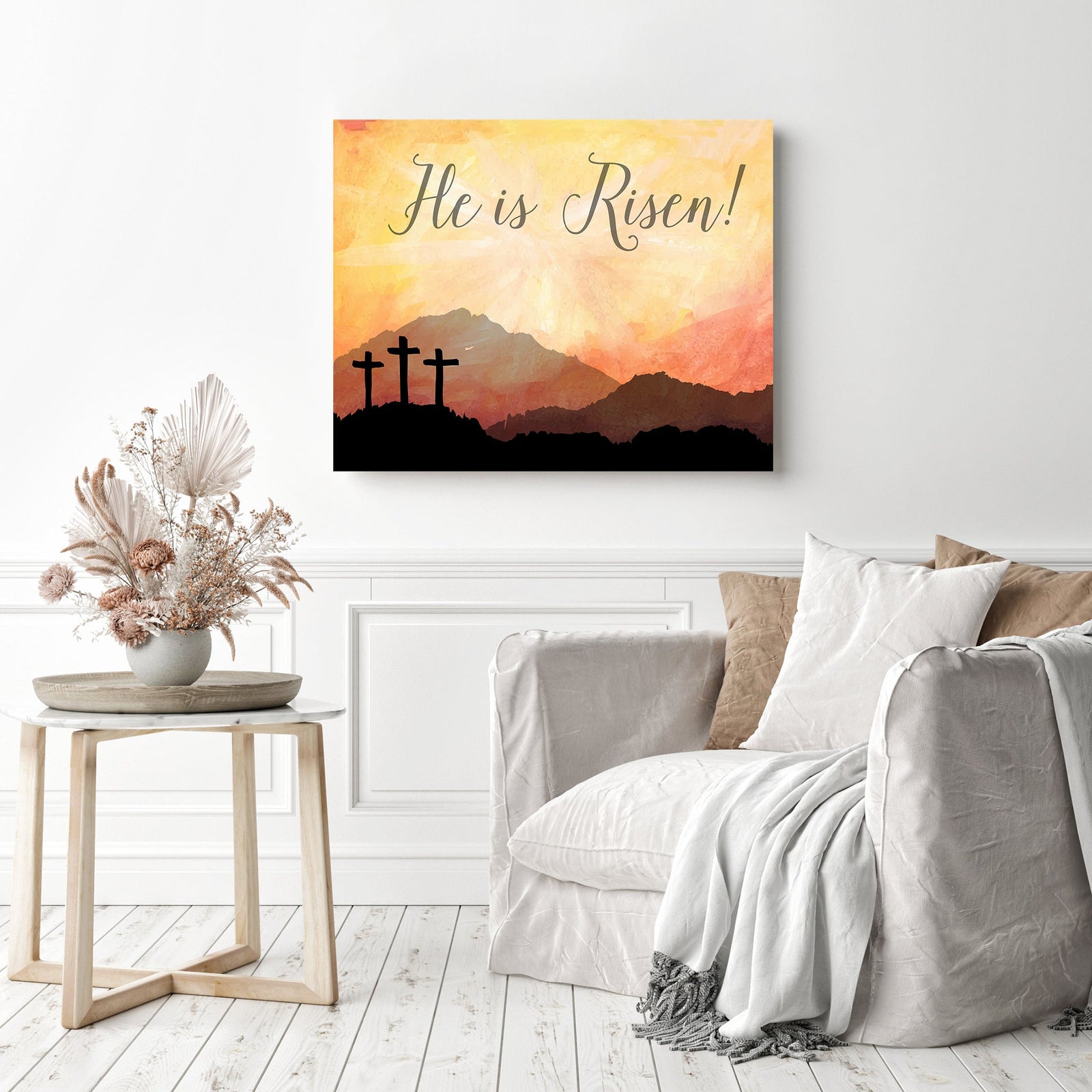 He is Risen | Diamond Painting Displayed as Home Decor