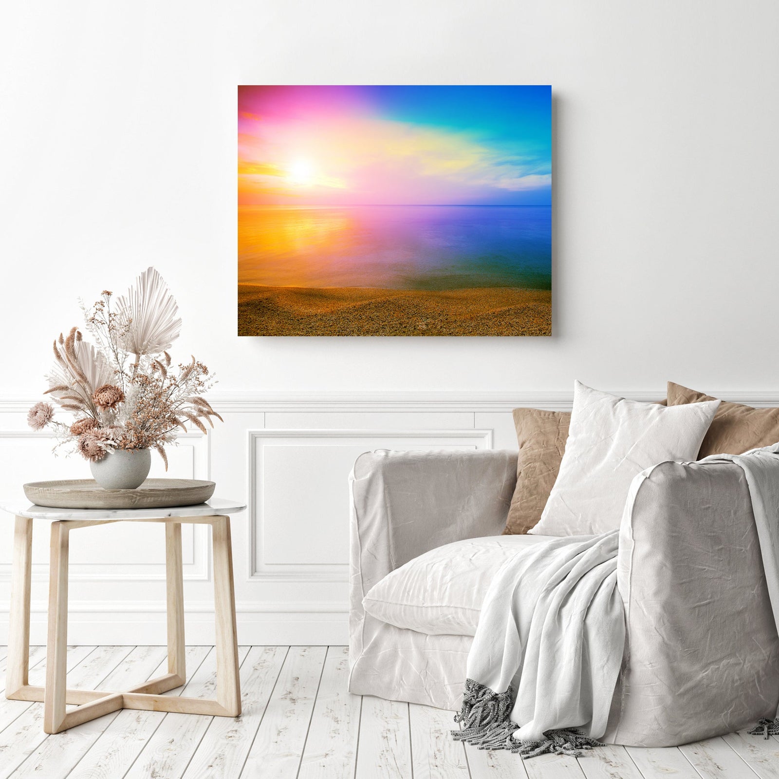 Silent Beach | Diamond Painting Displayed as Home Decor