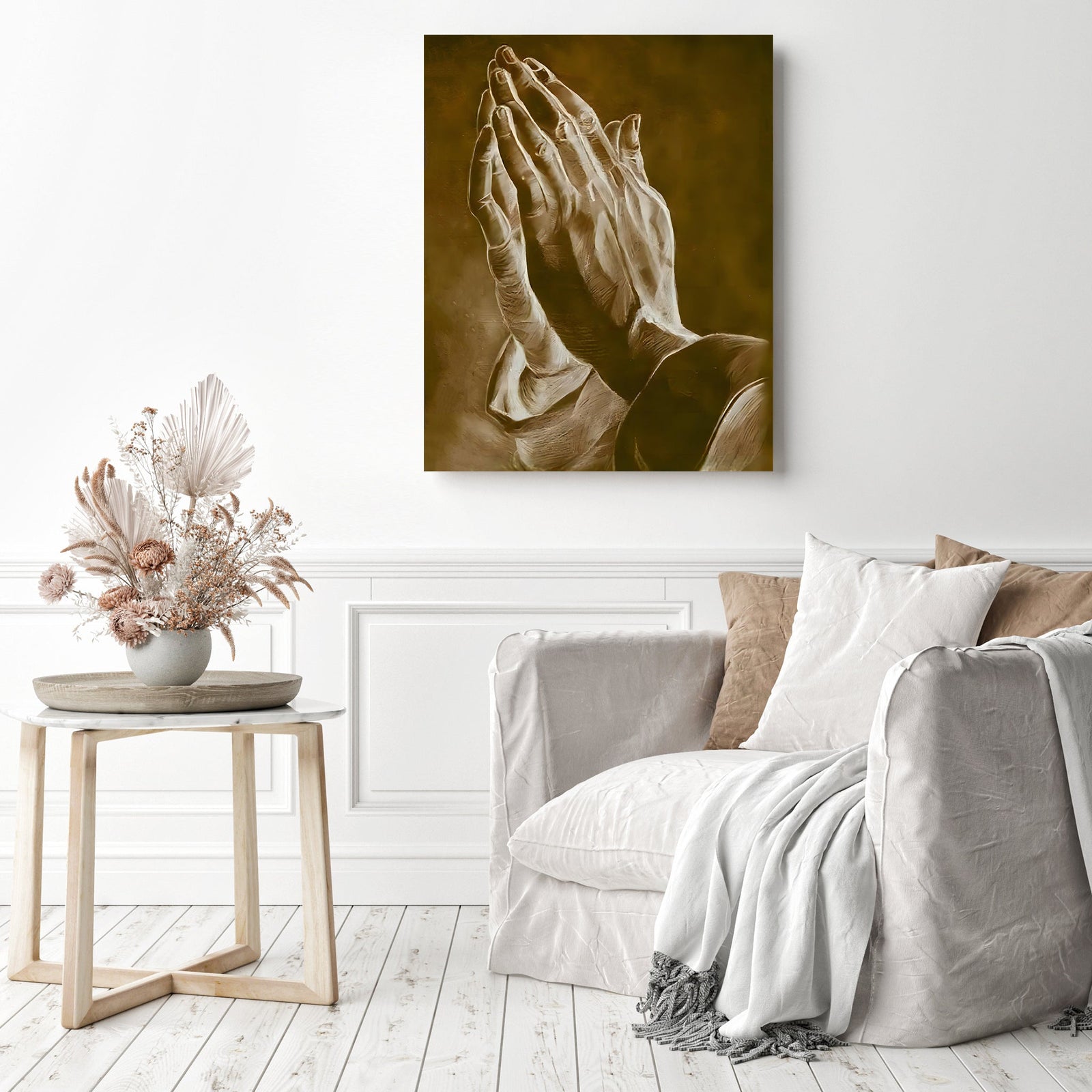 Praying Hands | Diamond Painting Displayed as Home Decor