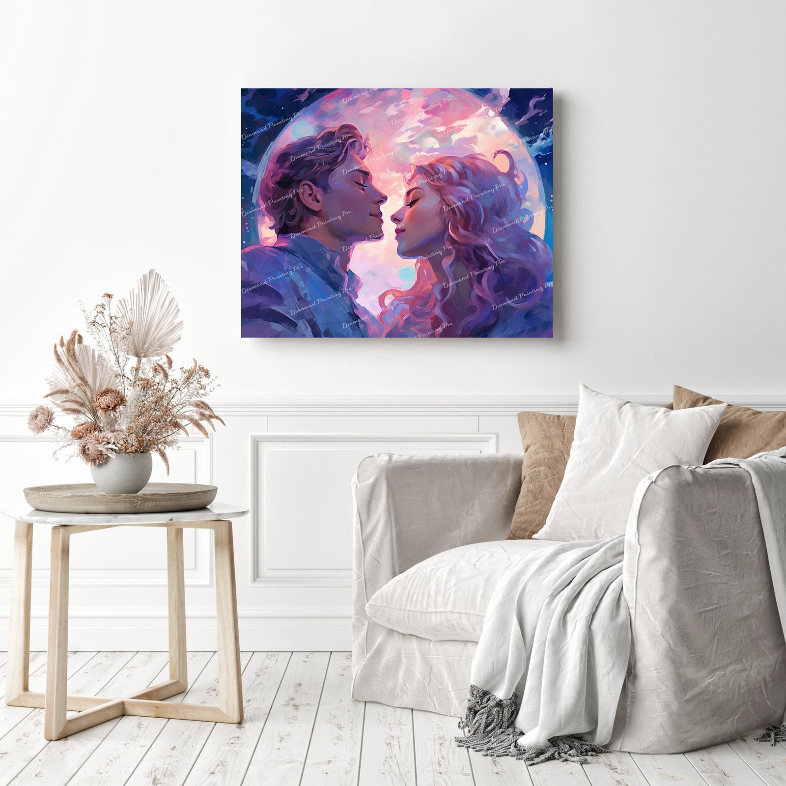 Moonlit Serenade | Diamond Painting Displayed as Home Decor