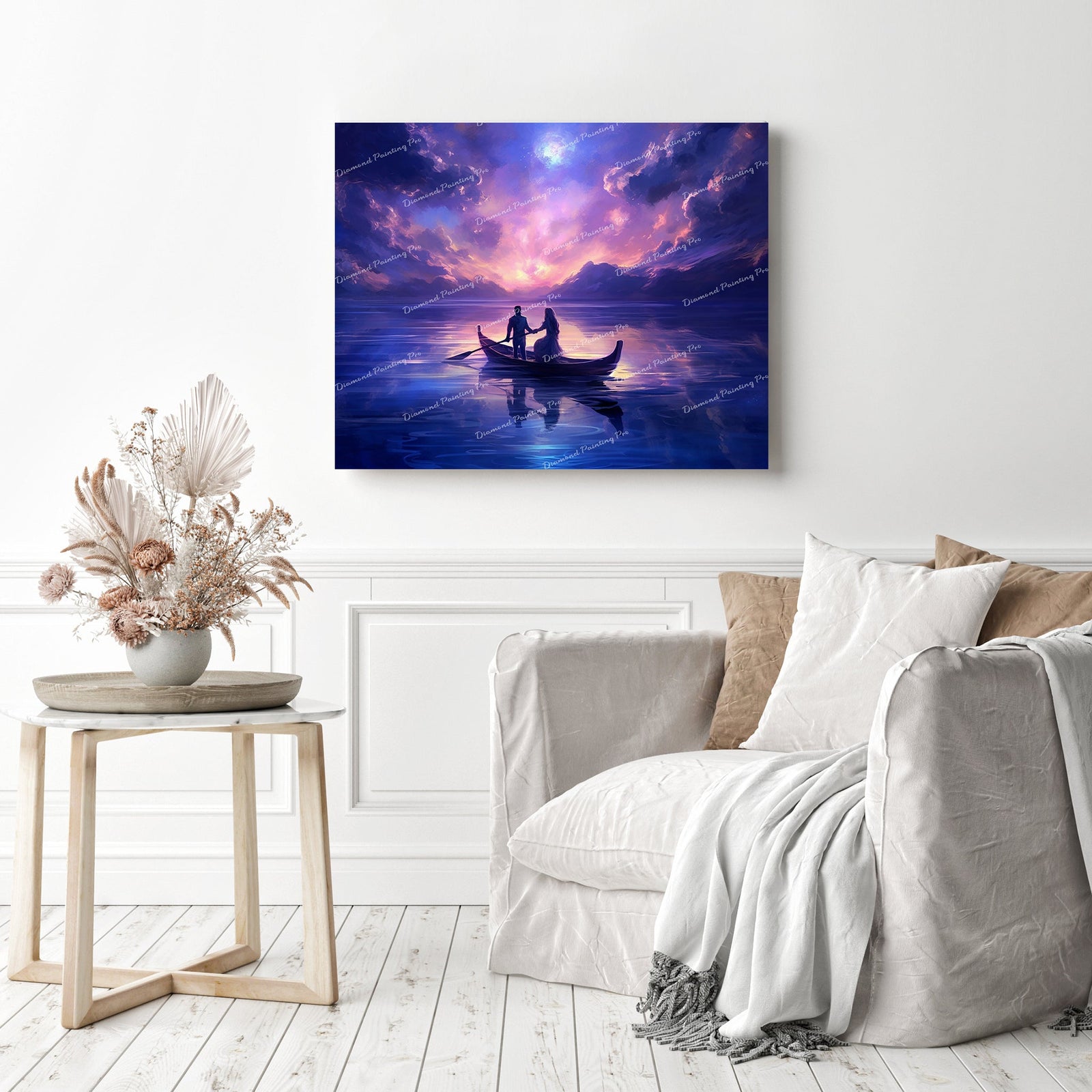 Twilight Voyage | Diamond Painting Displayed as Home Decor