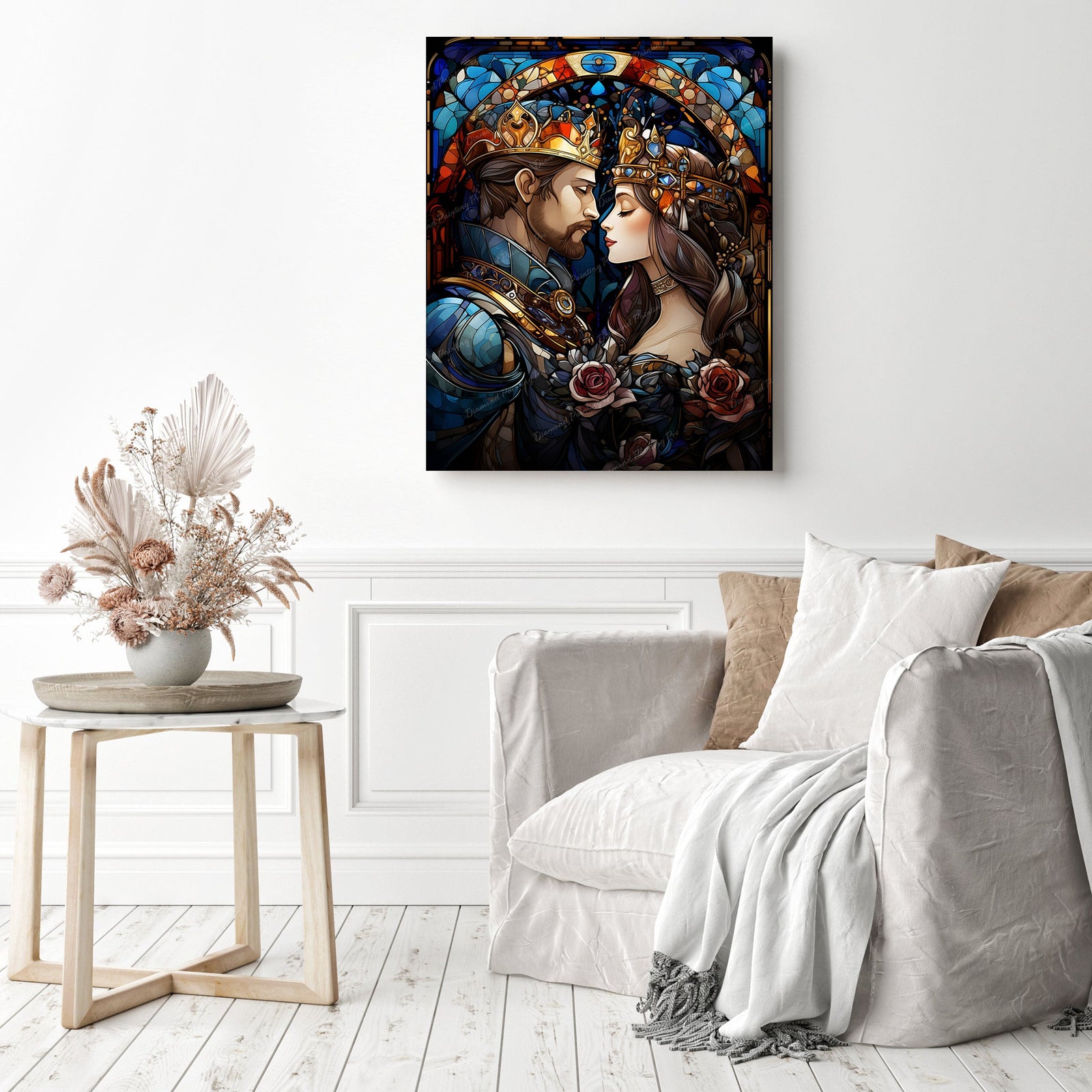 Royal Embrace | Diamond Painting Displayed as Home Decor