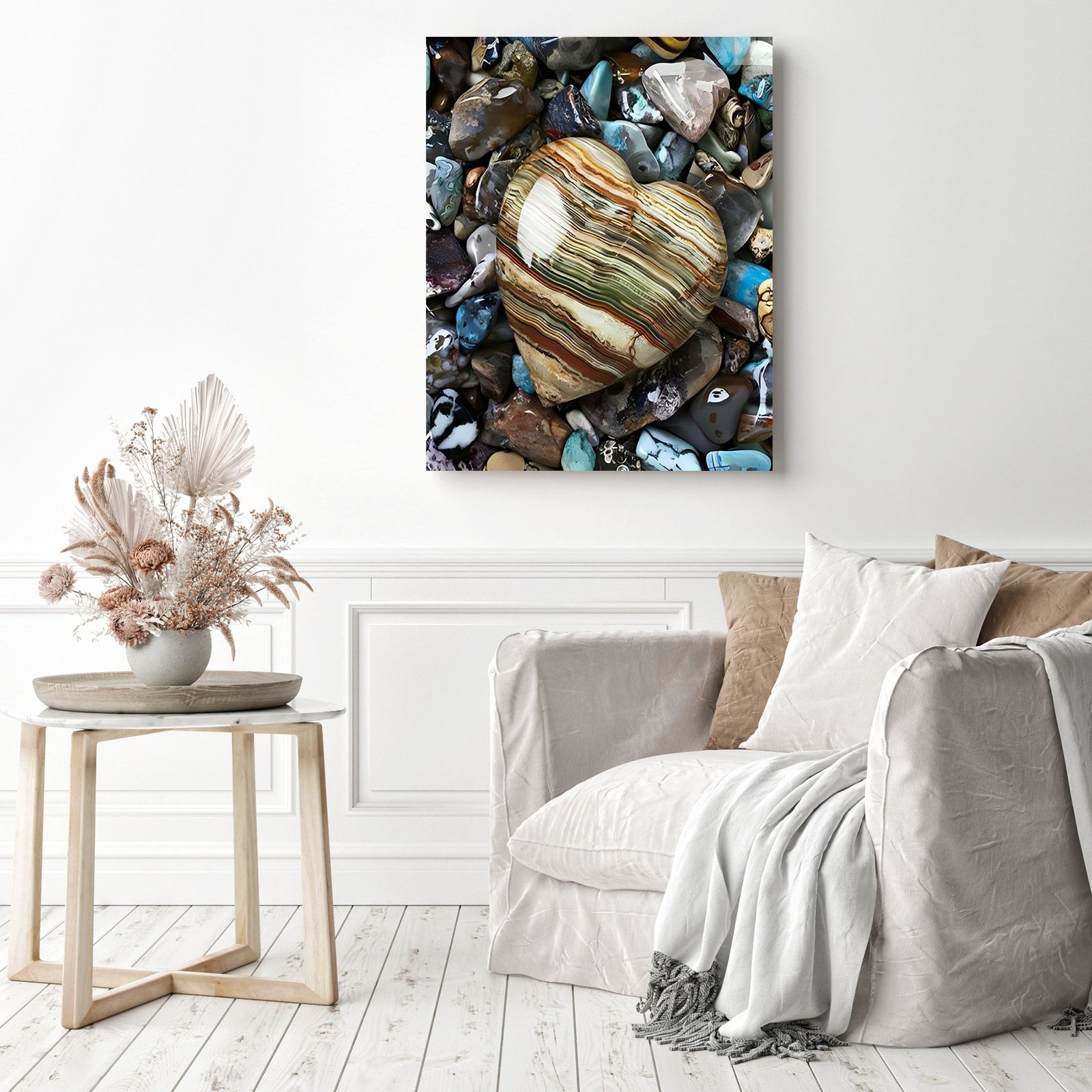 My Heart on the Beach | Diamond Painting Displayed as Home Decor