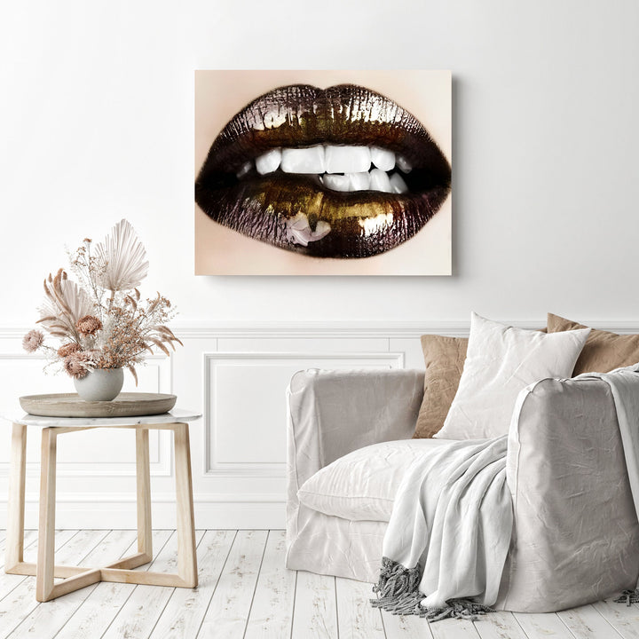 Black & Gold Lips | Diamond Painting