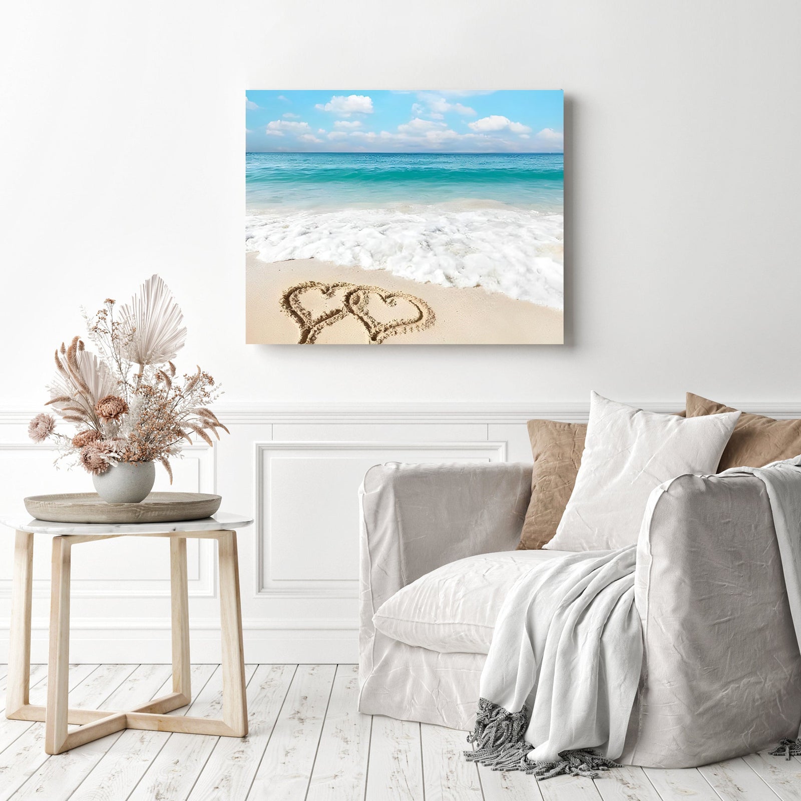 Love Beach | Diamond Painting Displayed as Home Decor