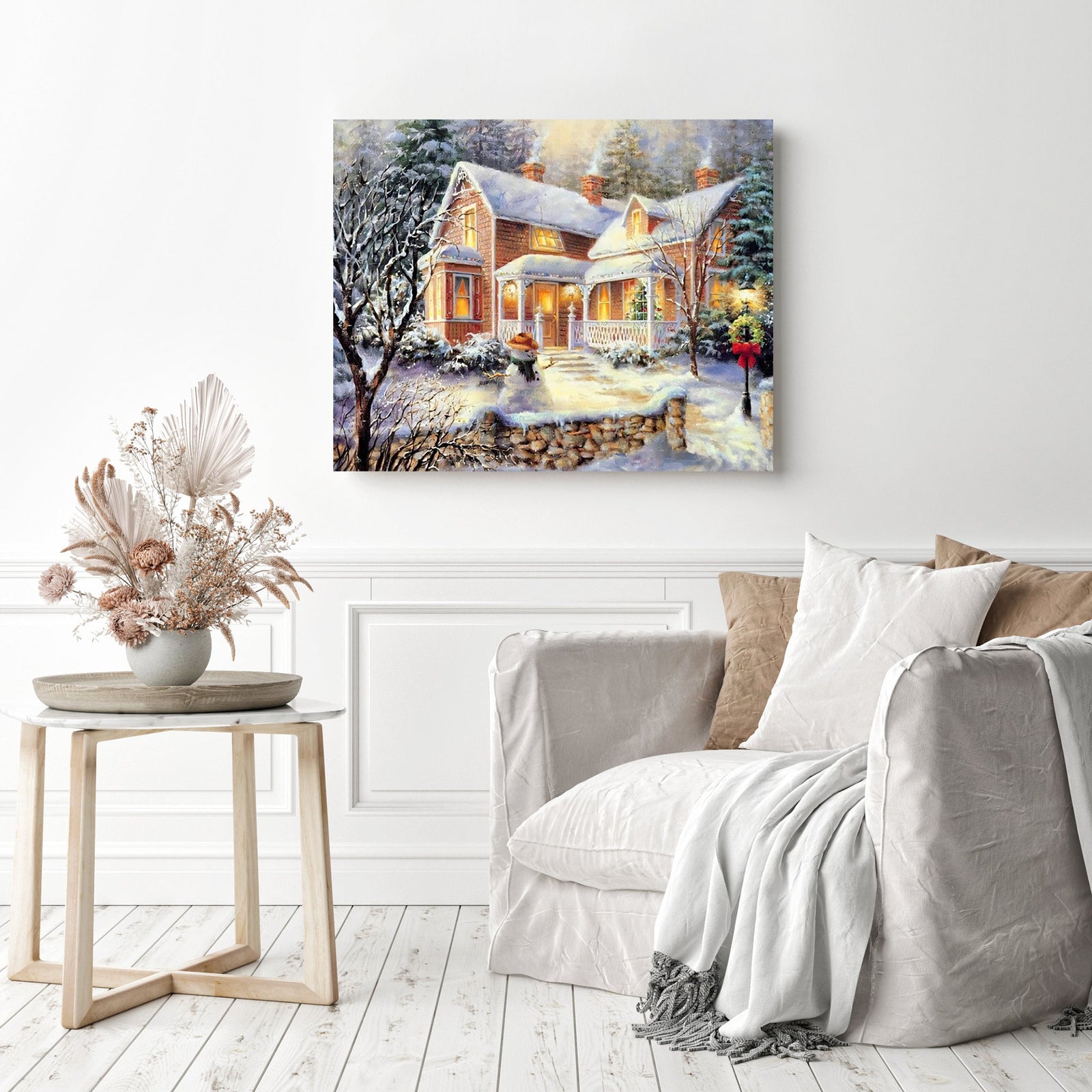 Winter Night | Diamond Painting Displayed as Home Decor