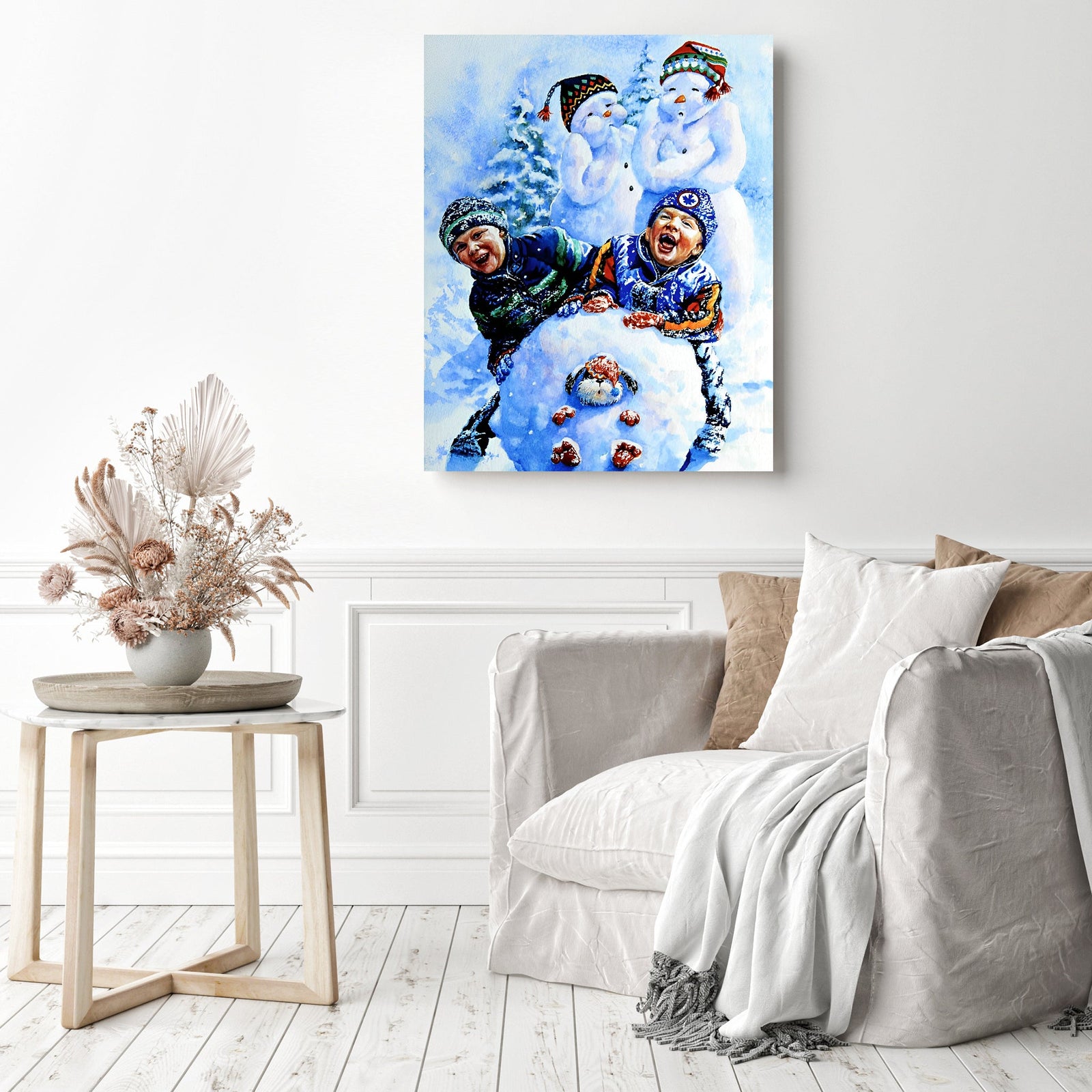 Snowman | Diamond Painting Displayed as Home Decor