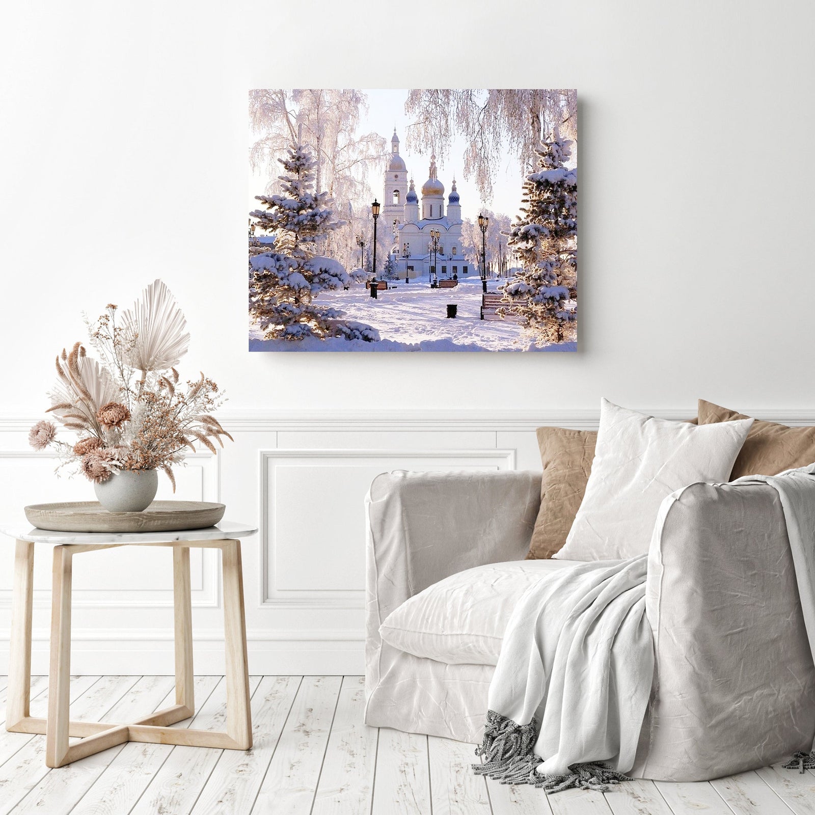 Snowy Morning | Diamond Painting Displayed as Home Decor