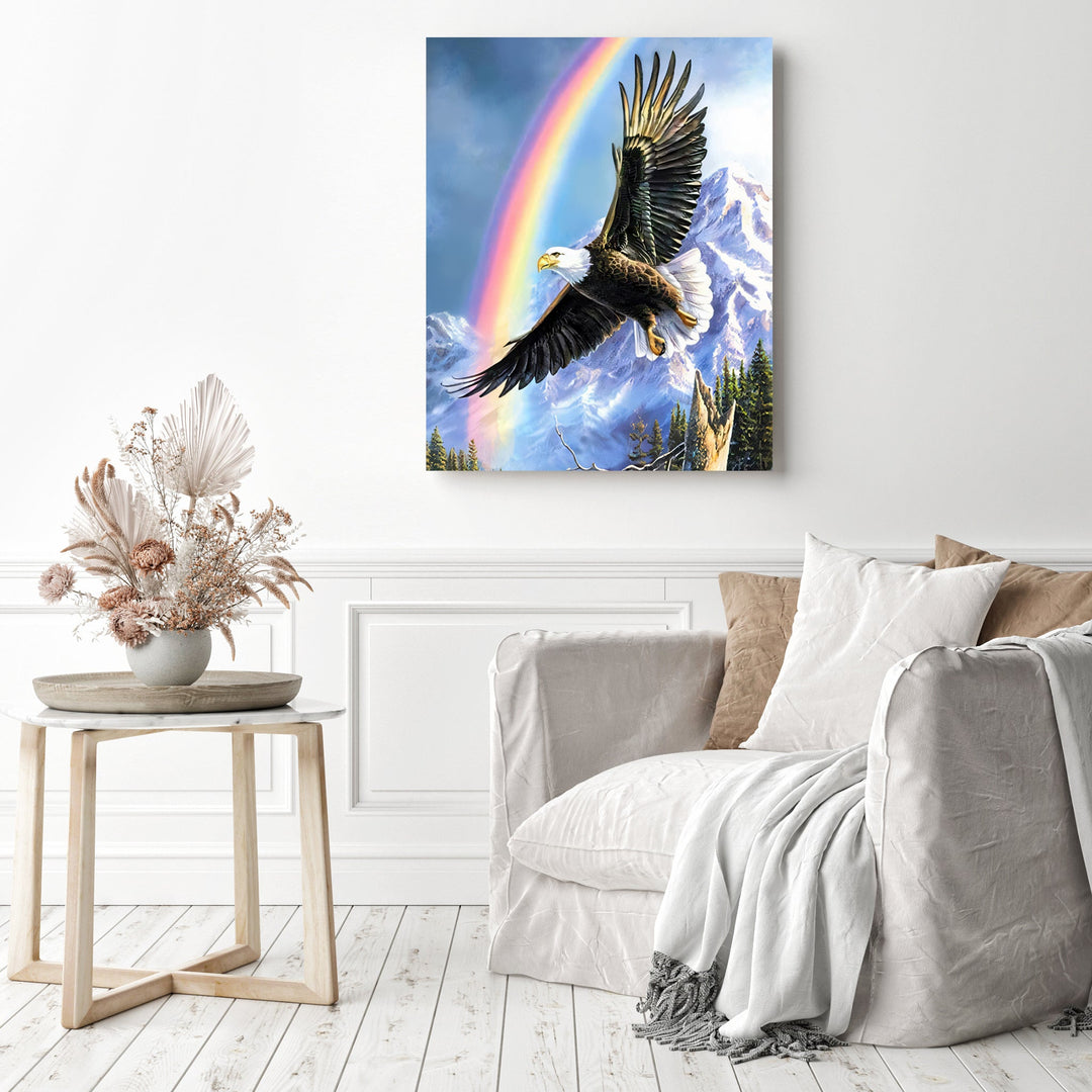 Flying Eagle Under Rainbow | Diamond Painting
